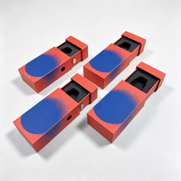 Boîte d'emballage à verrouillage enfant en forme de bande longue, 3-en-1, avec bouton-poussoir en silicone et insert en EVA écologique, impression de logo personnalisée