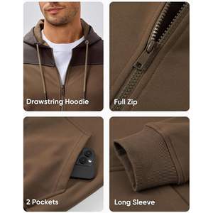 Veste à capuche d'automne décontractée et chaude avec cordon de serrage pour hommes, avec poches pour l'entraînement et la randonnée, sweat-shirt d'extérieur, collection 2025 - Product Image 3