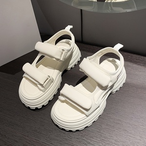Sandals for Women 2026 Summer New Trend <b>Soft</b> Leather Thick-Topped Slippers With Roman Style Beach <b>Shoes</b> - Product Image 5