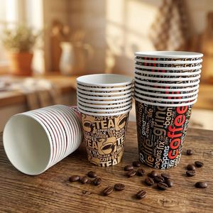 Gobelet en papier blanc à usage unique, simple paroi, 4oz, 8oz, 10oz, 12oz, 16oz, 22oz, pour boissons chaudes, avec couvercle, personnalisable avec logo – Vente Flash - Product Image 4