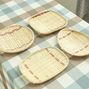 ตะกร้าไม้ไผ่สานแบบโค้งสำหรับใส่ของ,ตะกร้าไม้ไผ่สานแบบตื้นทำจากไม้ไผ่ - Product Image 5