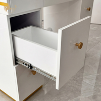 Table de manucure avec système de collecte des poussières intégré et tiroirs de rangement, poste de travail moderne pour salon de beauté et spa