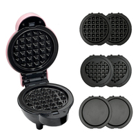 3 EN 1 4 EN 1 Mini Gaufrier Assiettes détachables pour plusieurs options de cuisson Parfait pour les délicieuses gaufres maison et plus encore