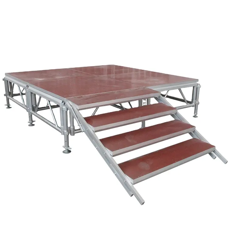 Simple aluminum stage platform for church activities installation