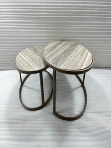 Designer Handcrafted <b>Nesting</b> Coffee <b>Table</b> Set Luxury Living Room Furniture Round Accent <b>Tables</b> for Home Hotel Interior Decor - Product Image 3