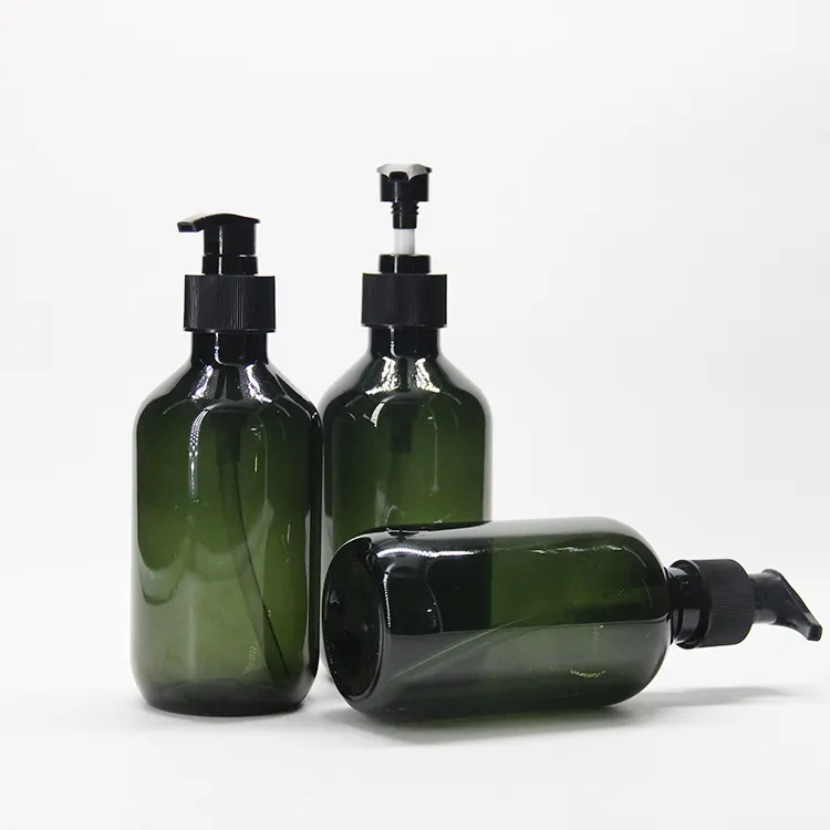 Botol Losion kaca Dispenser sabun Busa 16OZ 480ml 1000ml kustom dengan semprotan pompa hitam Matt