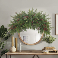Décorations de Noël pour la maison, plantes artificielles suspendues au mur