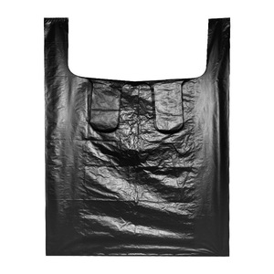 Plastic Bag Black Plastic Bags Free Sample Hdpe Custom Printed Logo Black T Shirt Plastic Bag For Supermarket