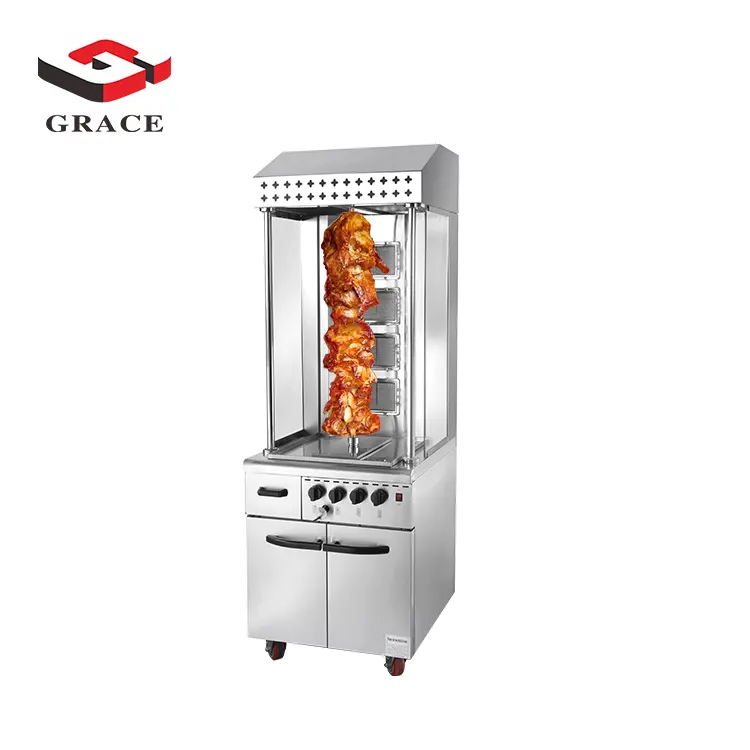 Gaskühler Doner Kebab Shawarma Maschine elektrische Türkei-Grillmaschine Bratmaschine mit Schrank