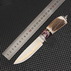 Coltello da Campeggio e Sopravvivenza in Rame Damascato a 67 Strati, Coltello Dritto per Autodifesa con Manico in Corno di <span class=keywords><strong>Cervo</strong></span>, Vendita all'Ingrosso - Product Image 6