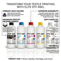 Tinta Blanca Aomya Premium A3 de 1000 ml para Textiles, Tinta DTF para Impresoras Epson L1800 L805 ET 8550 3880 XP600 I1600 I3200 A1 F1800