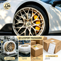 Rines Forjados JJS Golden Multi Spoke de 17 18 19 20 21 22 Pulgadas, Rines Luch Stance 5x108 5x112 5x114.3 Compatibles con Porsche BMW Audi Mercedes