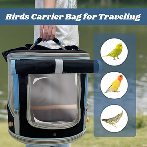 Custom Round Bird House Carrier <b>Cage</b> for Birds Travel Bag Portable <b>Parrot</b> Carrier with Standing Perch Pet Sling Carry Bag - Product Image 5
