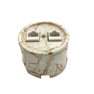 Vente en gros Téléphone en porcelaine vintage Montage en surface Prise murale RJ11 Internet RJ45 pour ordinateur avec cadre - Product Image 6