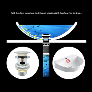 Phòng tắm Vòng tràn xuống thép không gỉ nhựa Bìa Pop Up bấm Clack giá trị nhựa lưu vực nước Thải Bồn Rửa cống - Product Image 6