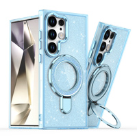 Coque à paillettes design pour téléphone avec béquille magnétique à 360 degrés Housse pour téléphone portable pour iPhones 15 pro max Samsung S24 Ultra
