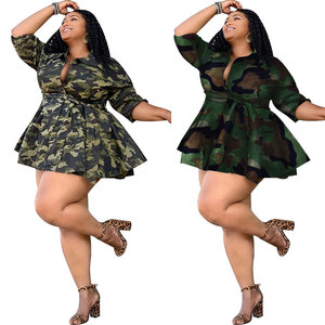 Mini abiti stampati militari-abbigliamento donna taglie forti - Product Image 3