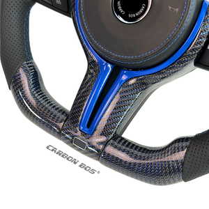 Venta Directa de Fábrica, Volante Deportivo Personalizable de Fibra de Carbono Azul y Dorado para BMW F06 F20 F22 F30 F36 F15 F25 F16 M3 M4 M5 - Product Image 5