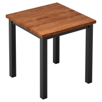 Petite table de restaurant 70x70cm en bois massif au design moderne avec 4 pieds Option économique