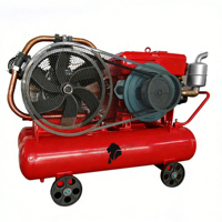 Compresseur d'air stationnaire 12V à moteur à piston, entraîné par courroie, lubrifié, refroidi par air, pour usage minier, avec bloc compresseur et réservoir d'air de 130L