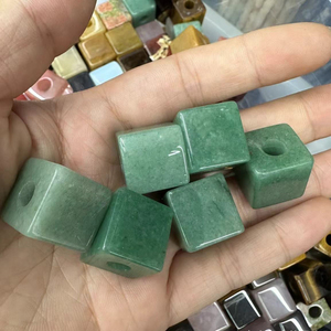 Healing pha lê các loại đá quý Cube hạt 16x16 Mét lỗ lớn đá quý tự nhiên vuông hạt 6 mét lỗ đối với trang sức làm - Product Image 3
