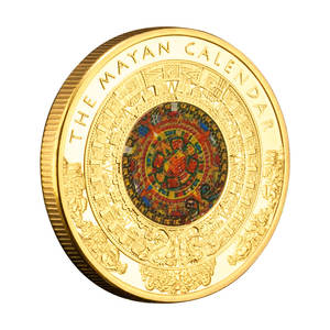 عملة تذكارية للساعة المايا مطلية بالذهب هدية إبداعية عملة تذكارية للمايا - Product Image 5