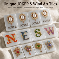 Nouvel ensemble de tuiles de mahjong américain 160 pièces, design artistique de luxe, acrylique blanc nacré 36x25x11MM BAM DOT CRAK Wind Joker