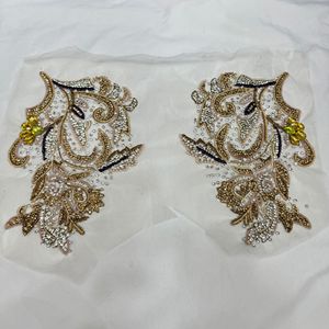 Collezione di Applique di strass regali: abbellimenti di abiti con borchie d'oro, eleganza di strass che sfoggia corpetto - Product Image 2