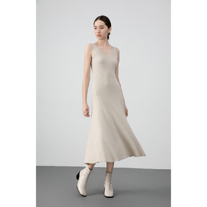 Abito a coste misto lana di alta qualità Spandex abito lungo lavorato a maglia <span class=keywords><strong>Sexy</strong></span> <span class=keywords><strong>molto</strong></span> caldo canotta a costine abito lungo Slim Fit - Product Image 1