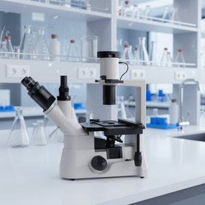 China <strong>Inverted</strong> Biological <strong>Microscope</strong> Factory Price <strong>Microscope</strong> for Laboratory and Hospital - Product Image 1