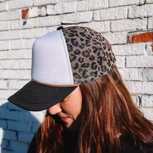 Phụ Nữ Trống Trucker Cap Chất Lượng Cao Tùy Chỉnh In Leopard In Động Vật rô Cheetah Cherry Trucker Mũ - Product Image 4