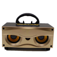 Double Corne Sans Fil Boombox Portable Hibou Haut-Parleur avec Microphone Woonder En Cuir Oiseaux de Bande Dessinée Haut-Parleur