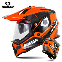 Nouveau casque de moto tout-terrain intégral SOMAN M10 ECE22.06 ABS avec boucle à dégagement rapide, compatible avec les lunettes, unisexe, toutes saisons