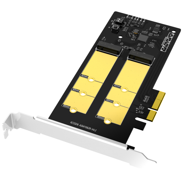 MAIWO Dual Bay M.2 SSD PCIex4x8x16 Card Wiht RAID0/1 Support B-key (NGFF) M.2 SDD 2242/2260/2280mm KCSSD6plus