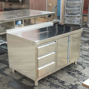 Armoire de cuisine extérieure commerciale en acier inoxydable de haute qualité avec trois tiroirs pour hôtels et restaurants - Product Image 5