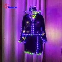 Vêtements de cow-boy à lumière LED Costume de danse personnalisé Costume de scène de contrôle Costumes de danse pour fille