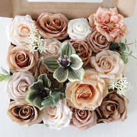 Fleurs artificielles en boîte pour salle de mariage Bouquet de mariée et cadeau d'anniversaire de Noël DIY Design floral fait à la main