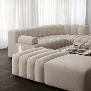 Lujo Wabi Sabi muebles blanco crema Modular sofá Boucle Chaise sofá seccional conjunto de tela moderna sala de estar conjuntos de sofá Nórdico - Product Image 5