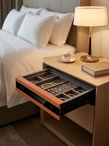 Coffre-fort à bijoux pour la maison JB-safe, petite boîte de rangement <span class=keywords><strong>avec</strong></span> serrure à empreintes digitales et mot de passe <span class=keywords><strong>électronique</strong></span> pour bagues, colliers, montres - Product Image 4