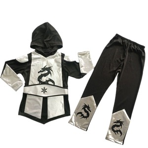 Ensemble de jeu de rôle pour enfants, combinaison noire et or <span class=keywords><strong>Ninja</strong></span> pour fête d'Halloween, performance scénique japonaise, danse - Product Image 5