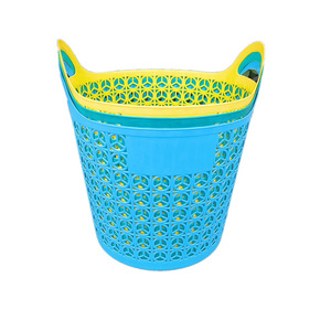 Panier à linge rond portable pour organiser les vêtements, panier de rangement multicolores, type sur pied - Product Image 5