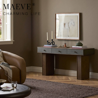 Console d'entrée de luxe en bois massif, fabriquée à la main, avec un design minimaliste pour un salon moderne, meubles pour l'organisation de la maison