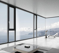 Ventanas y Puertas Modernas de Aleación de Aluminio en Oferta, Vidrio Templado Doble, Ventana Corredera Horizontal, Pantalla Plegable para Sala de Estar y Cocina