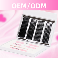 Kit de Cils en Grappes en Gros Direct Usine, Marque Privée, Grappes de Cils Individuelles, Kit d'Extension de Cils DIY Premium