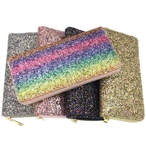 Women's Fashion Wallets Designer Long Bag Waterproof Style Colorful Sparkle Sequined Leather Wallet for Girls New