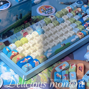 A-nime Howl's Mo-ving Ca-stle Keycaps143 teclas Cherry/EOA Profile PBT Dye Subbed Keycap para teclado mecánico MX Switch - Product Image 1