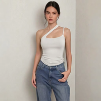 Haut de base sans bretelles pour femme, style gilet, ultra-séduisant et sexy, coupe ajustée, révélant la silhouette, haute élasticité, écologique et respirant