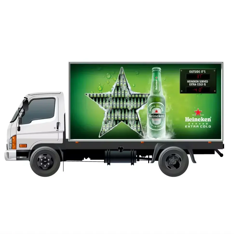 Layar Display Led papan iklan kendaraan Van 6mm tahan air luar ruangan P6 layar Display Led untuk truk komersial