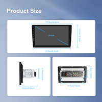 Autoradio Podofo 9 pouces 1din avec écran tactile, CarPlay, Android Auto, lecteur MP5, Wi-Fi, Bluetooth, FM, égaliseur, microphone intégré