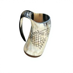 Jarra de Cuerno de Búfalo Hecha a Mano, Ecológica, de Forma Natural, Pulida, Rústica, para Decoración del Hogar, Duradera, para Casa, Hotel, Fiesta, Picnic, Cerveza, Vino - Product Image 4